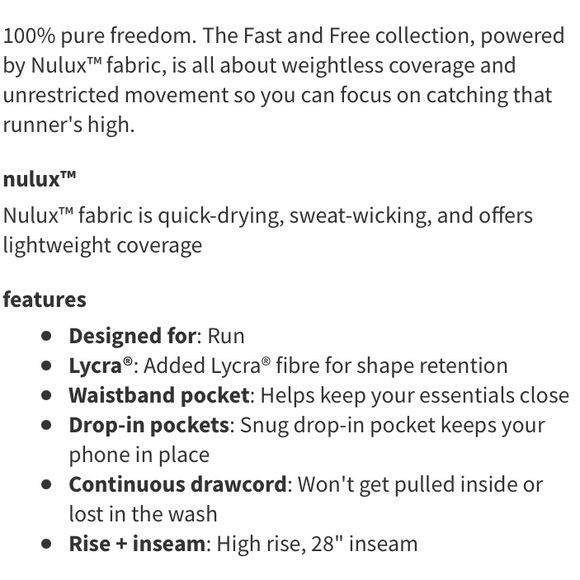 Lululemon Fast and Free Tight 28β - Picture 9 of 9